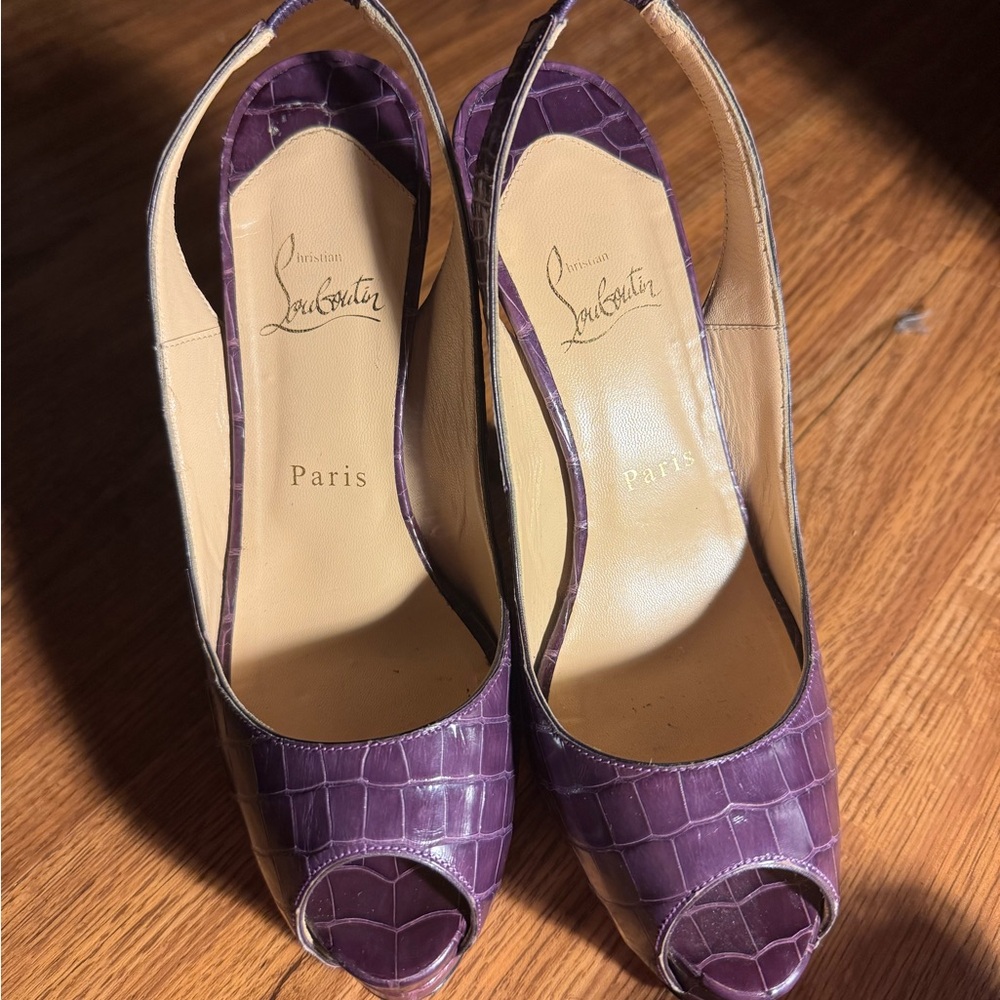 Christian Louboutin Purple Slingback Heels